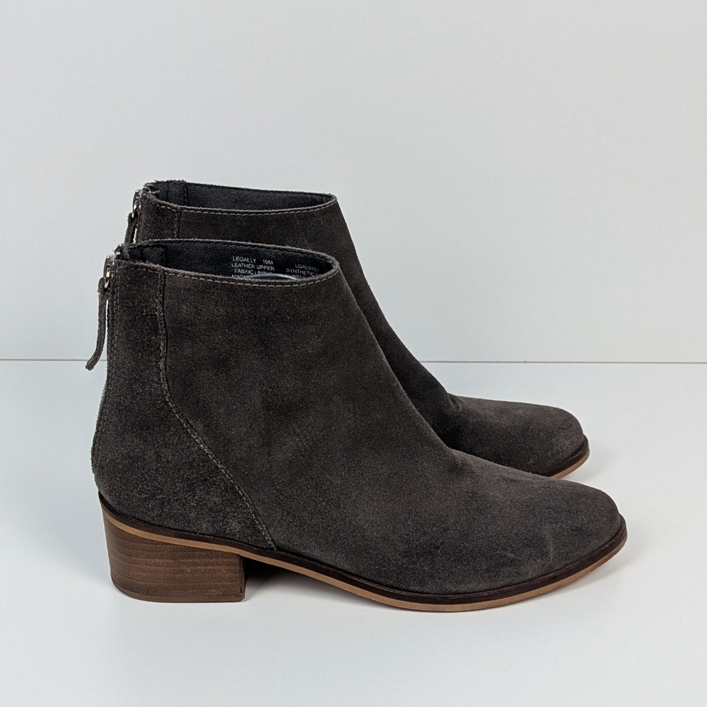 Steve Madden Legally Gray Suede Ankle Boots Women's 10